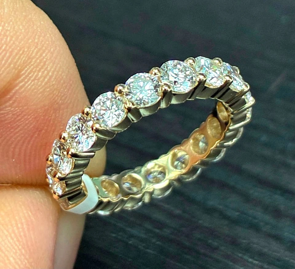 14k 3.15ct lab diamond eternity ring