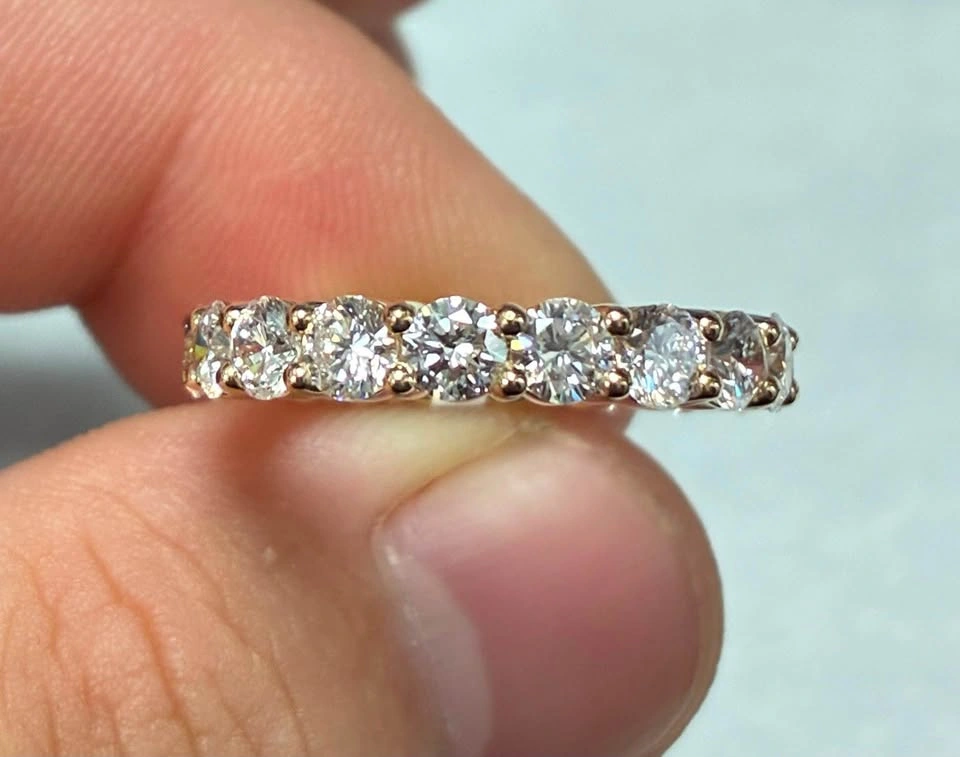 14k 3.15ct lab diamond eternity ring - photo 5
