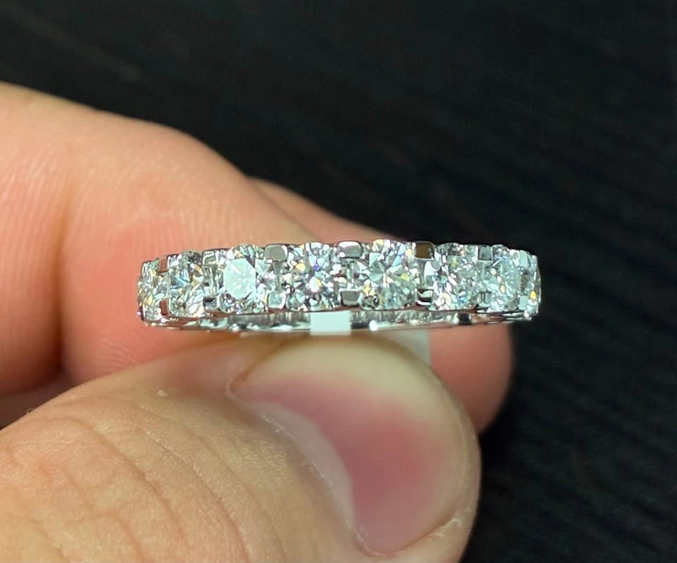 14k 2.54ct lab diamond eternity ring - photo 3