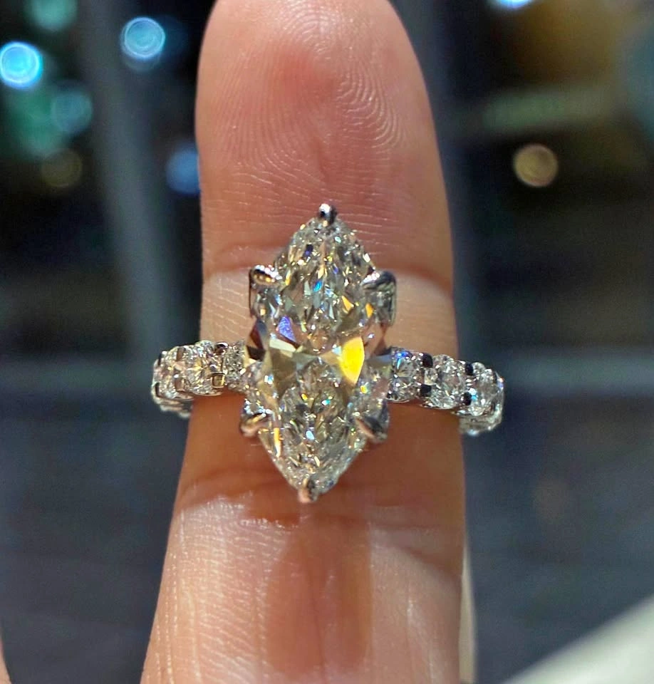 14k 5.64CT Total Lab Diamond Engagement Ring