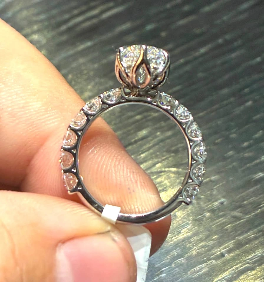 14k 5.64CT Total Lab Diamond Engagement Ring - photo 2