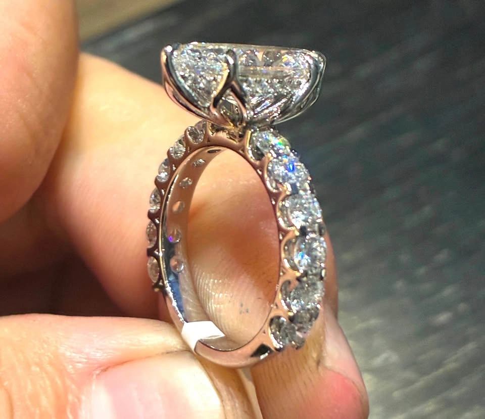 14k 5.64CT Total Lab Diamond Engagement Ring - photo 4