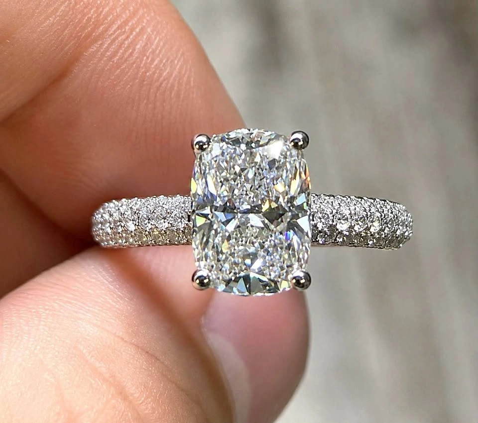 14k 3.38ct lab diamond engagement ring size 6.5