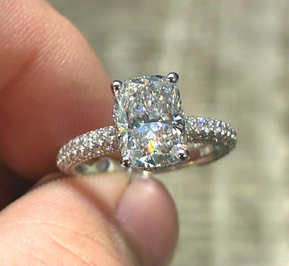 14k 3.38ct lab diamond engagement ring size 6.5 - photo 2
