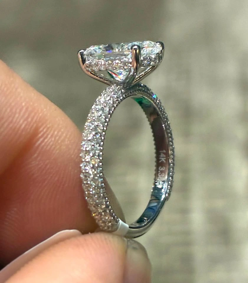 14k 3.38ct lab diamond engagement ring size 6.5 - photo 3