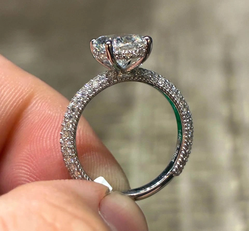 14k 3.38ct lab diamond engagement ring size 6.5 - photo 4