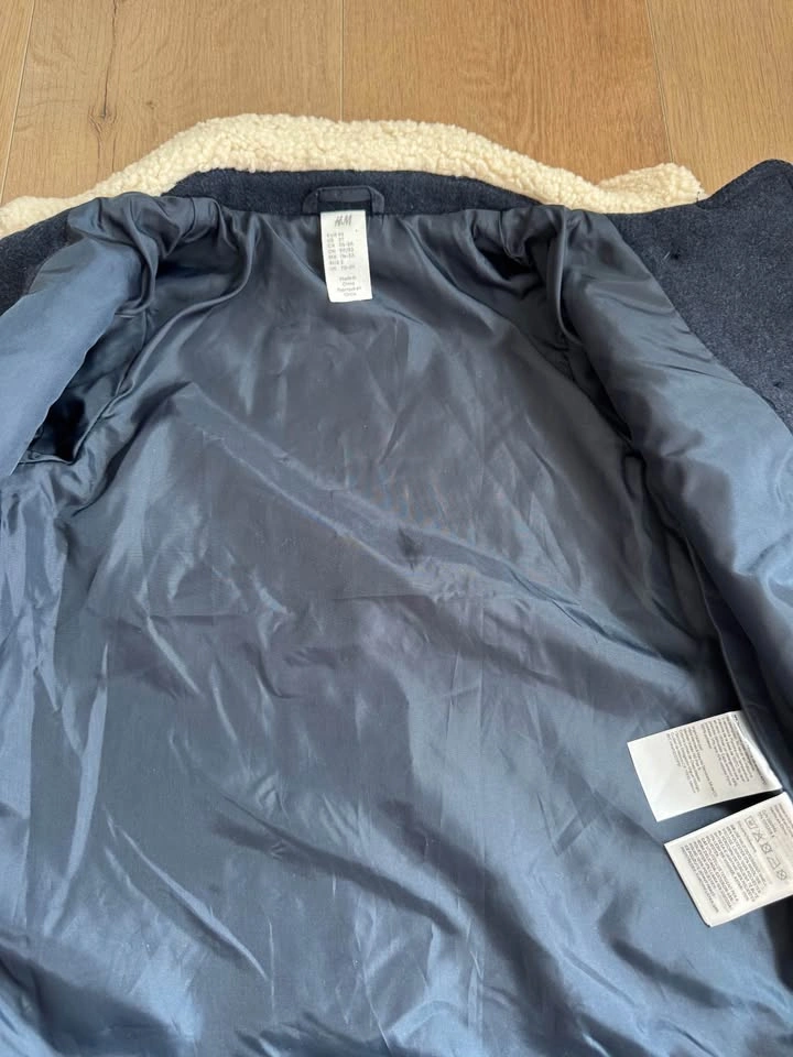 H&M Toddler Girls' Navy Peacoat with Sherpa Collar - Size 2T - photo 3