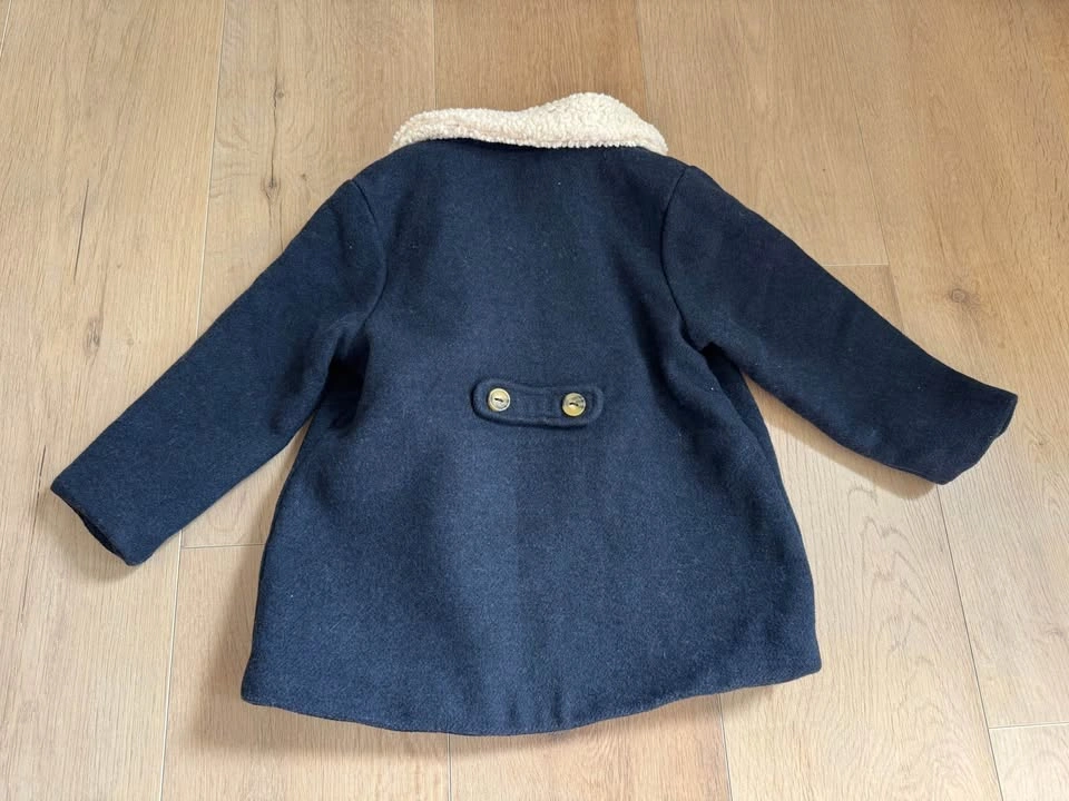 H&M Toddler Girls' Navy Peacoat with Sherpa Collar - Size 2T - photo 5