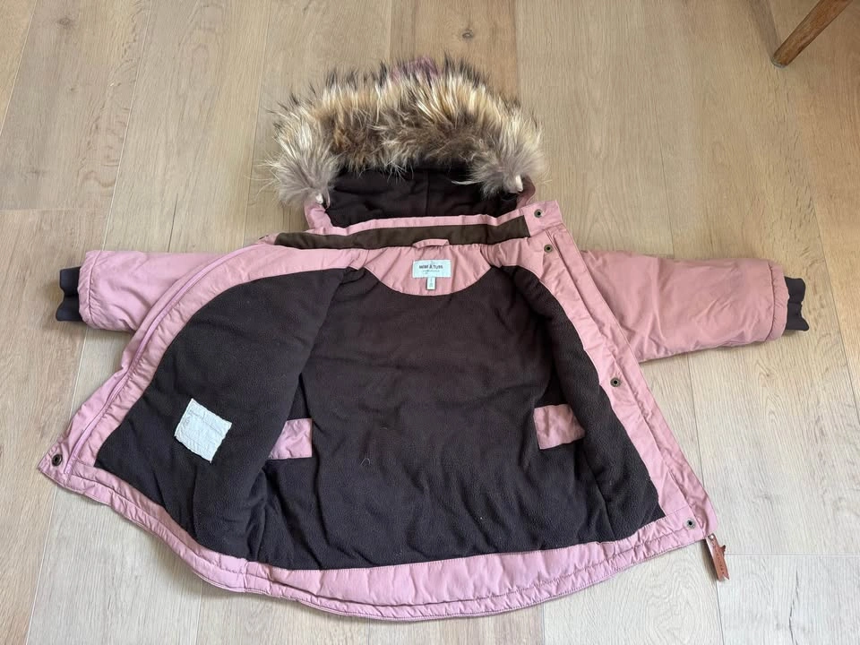 2Y Toddler Girl's Rose Pink Winter Parka with Fur Hood - photo 2