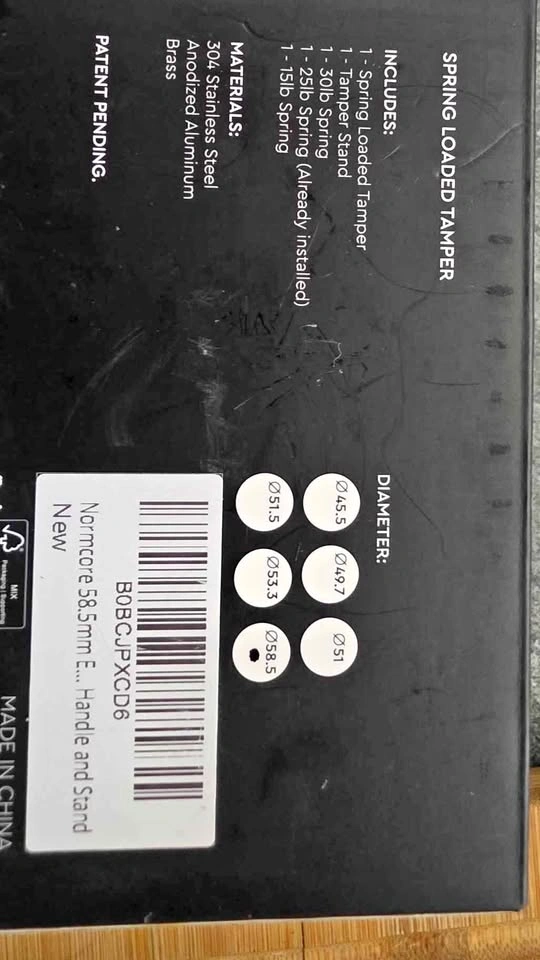 New Normcore 58.5 Spring loaded Tamp