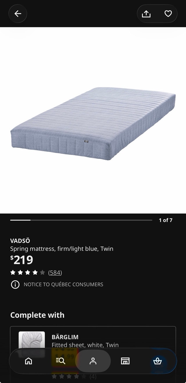 IKEA Twin Bed Frame + Mattress & Full Bedding Set - photo 2