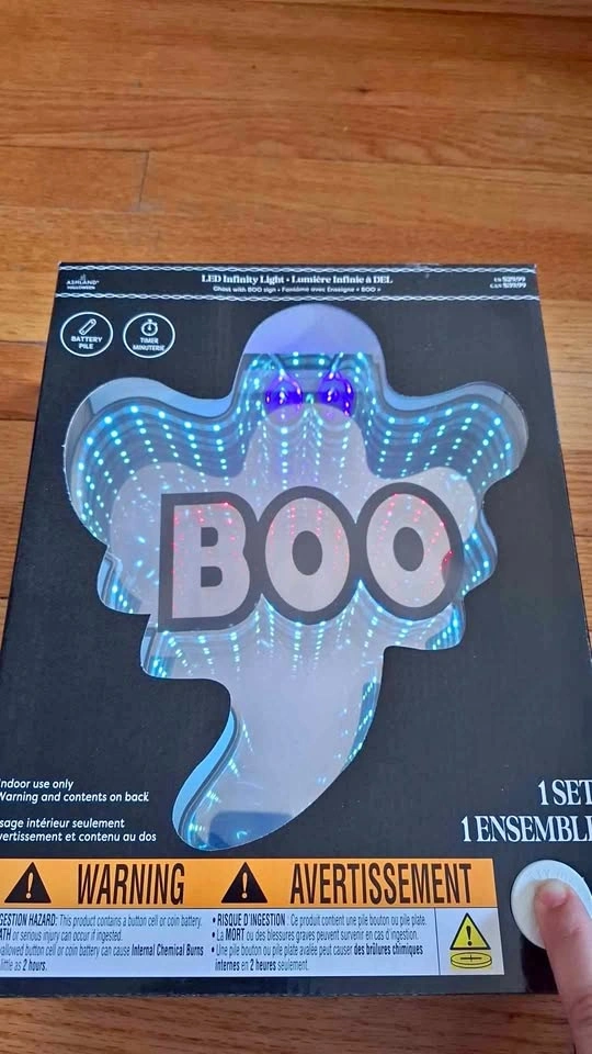 Boo Ghost Light Up Infinity Mirror