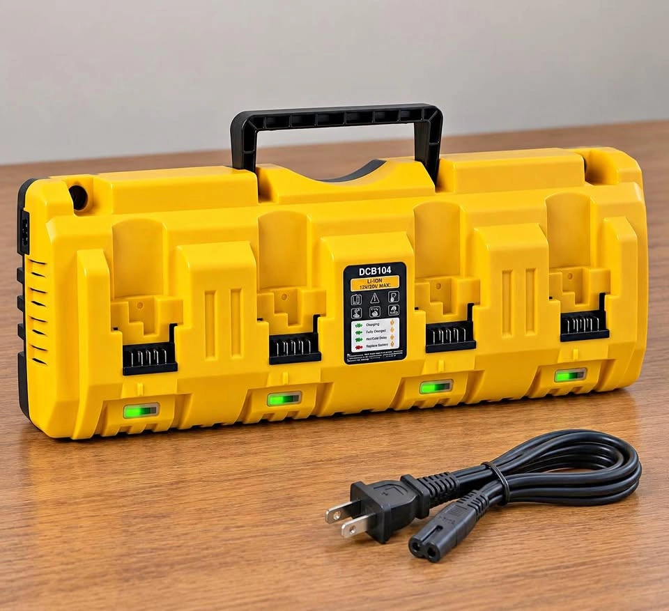 4-Port Battery Charger for DeWalt 12V/20V MAX – USB & Type-C