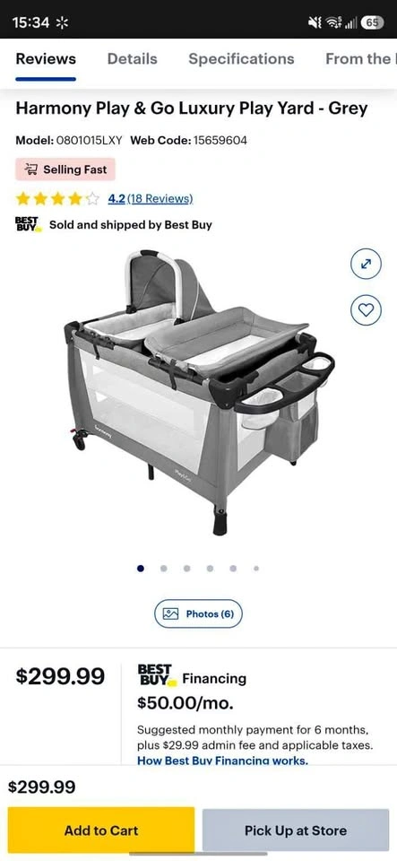 Harmony Play & Go Luxury Play Yard / Playpen – Grey