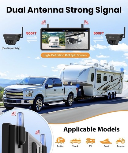 AUTO VOX Solar Wireless Backup Camera 7.2" 1080P DVR Monitor - photo 4