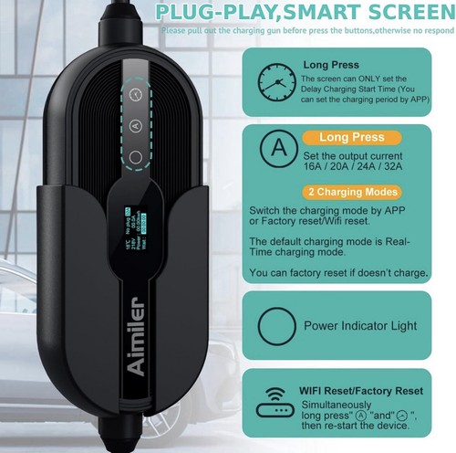 AIMILER Level 2 Electric Vehicle (EV) Charger, 32A, 25ft - photo 3
