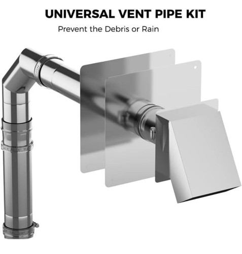 CAMPLUX 3" Horizontal Stainless Steel Vent Pipe Kit - photo 2