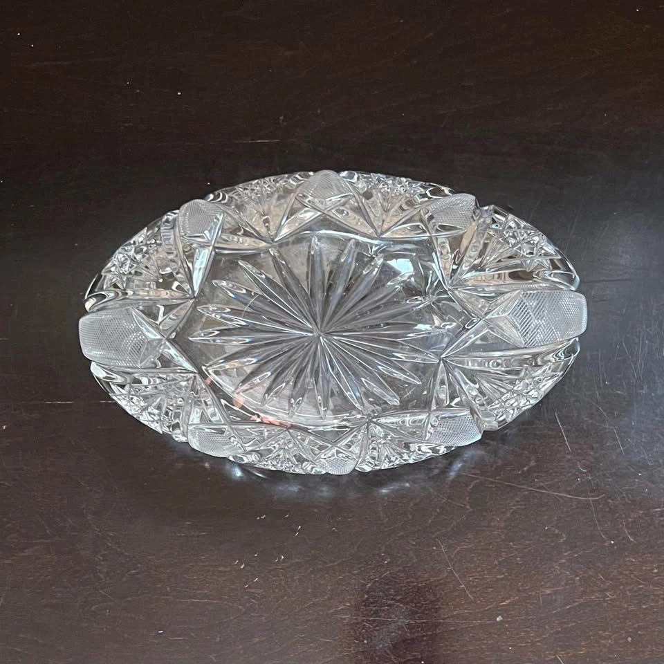 Vintage 24% Lead Crystal Hand Cut Boat Bowl - photo 4