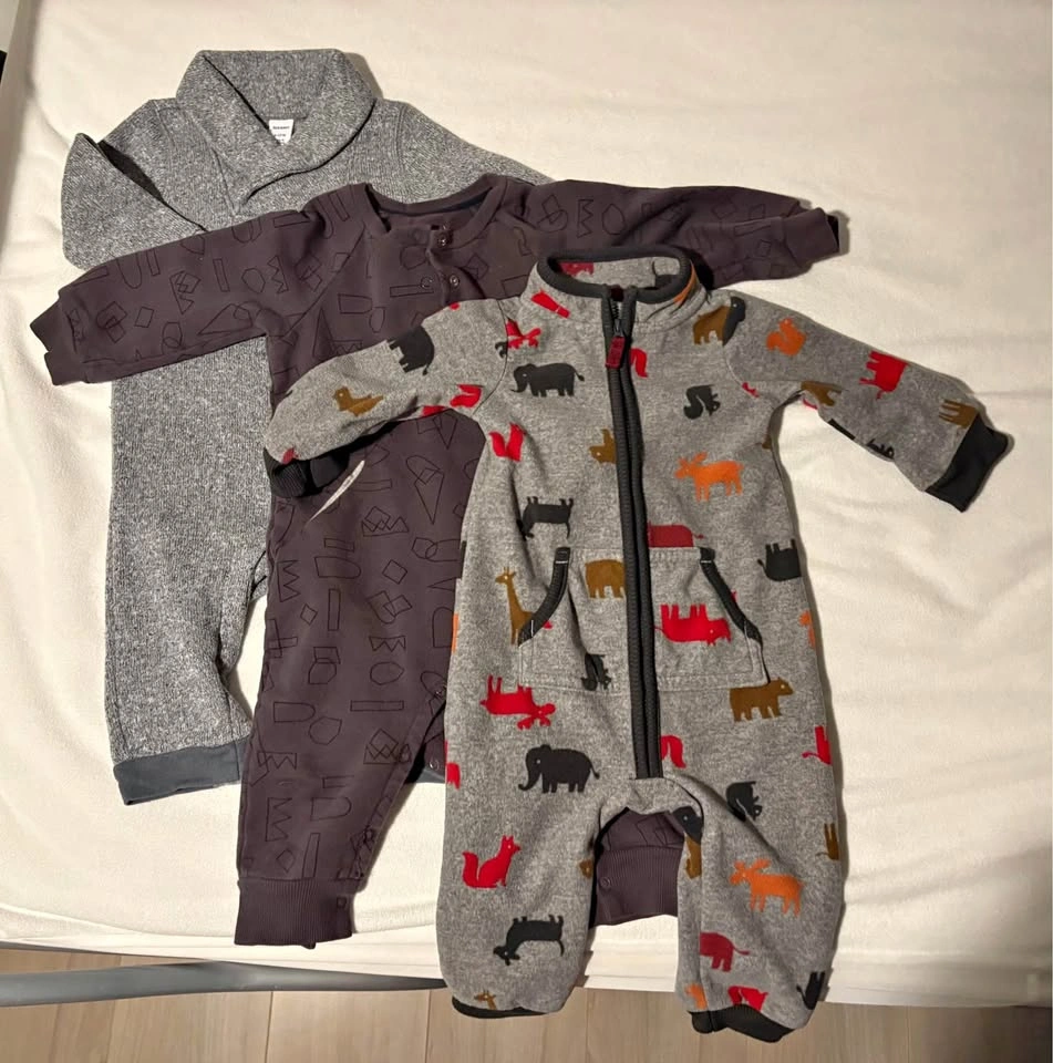 Fleece lined overalls 6-12 mos