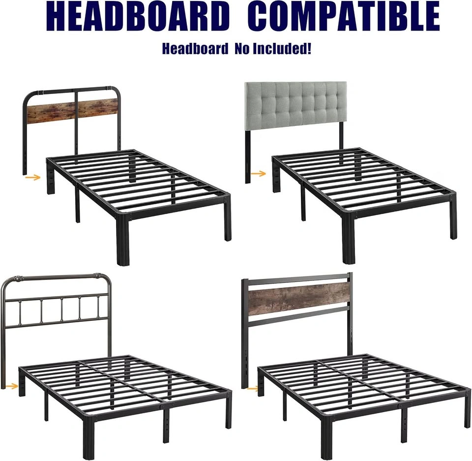Hunlostten 12" Queen Metal Platform Bed Frame + Mattress Gaskets - photo 4