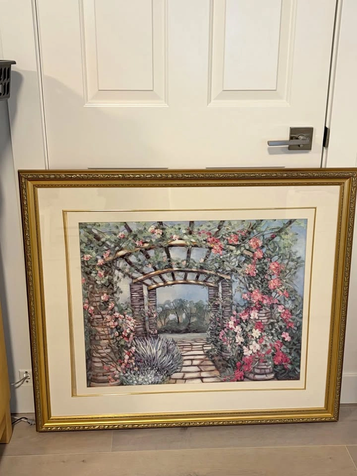 Beautiful Large Framed Wall Art Garden Theme