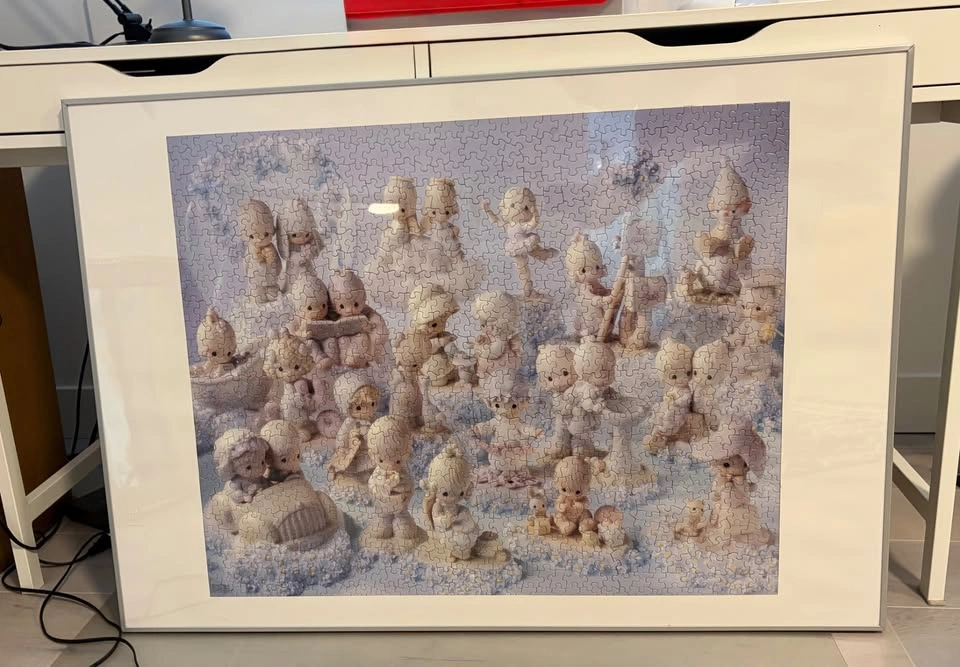 Beautiful Precious Moments Puzzle in Large Ikea Picture Frame - photo 2