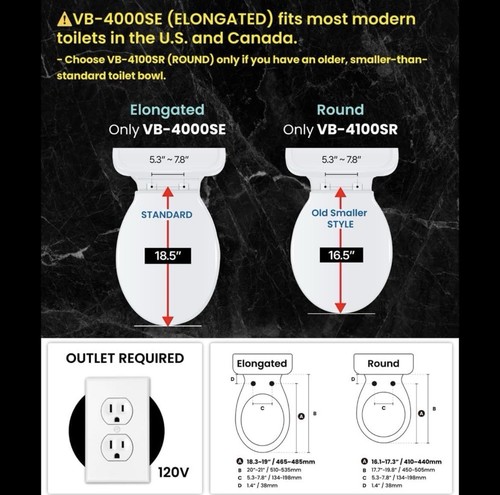 VOVO VB-4000SE Elongated Bidet Toilet Seat - photo 2