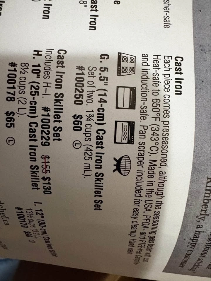 Pampered chef 5.5” cast iron skillets - photo 2