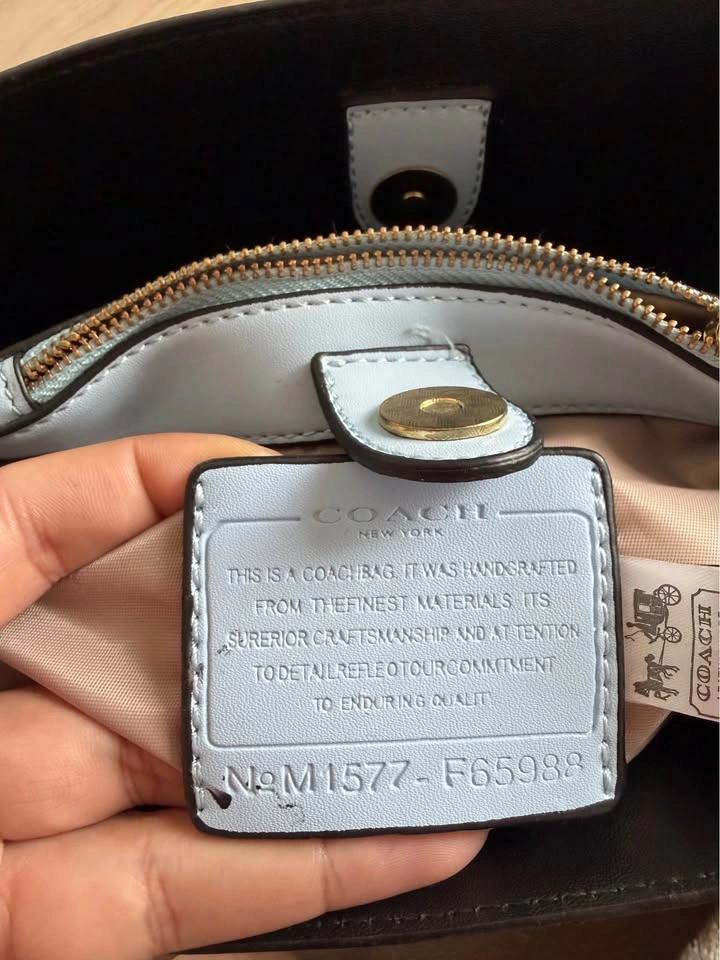 Coach Signature Canvas Bucket Bag (baby blue trim) - photo 5