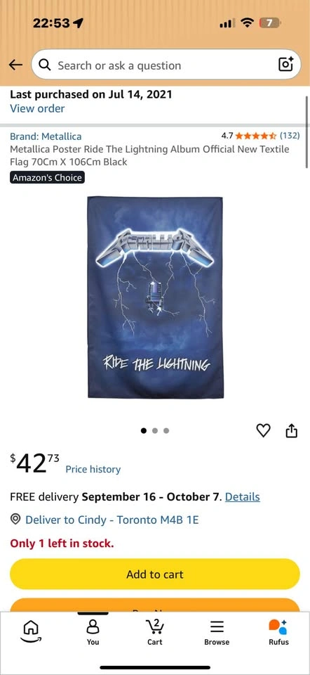 Metallica Ride the Lightning Tapestry - photo 4