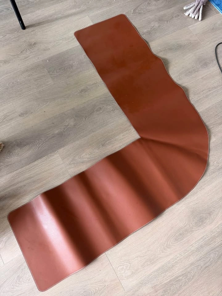 Brown Leather L Shaped Desk Runner Mat and Protector - photo 2