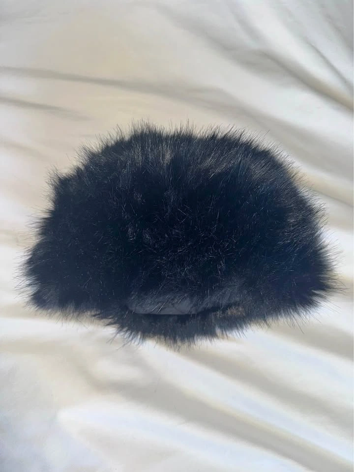 Black Faux Fur Hat