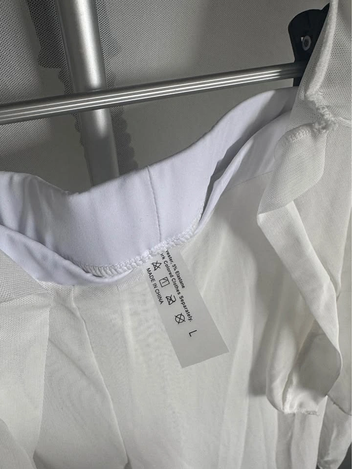 White Sheer Pant with Crop Jacket Cover Up Swim - photo 2
