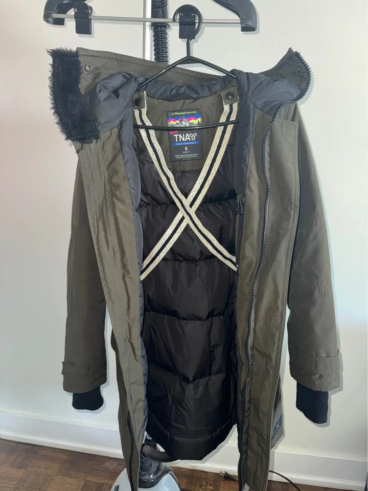 Women Olive Green Parka Winter Jacket TNA - photo 3