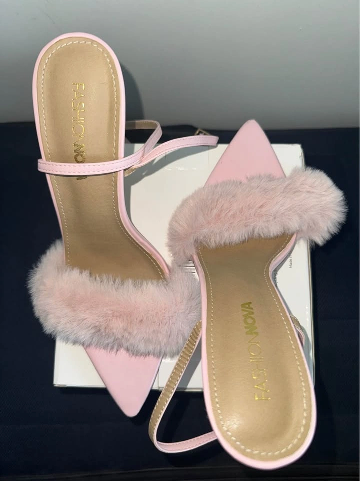 Fashion Nova Faux Fur Pink Pointed Toe Heels US 10 - photo 2