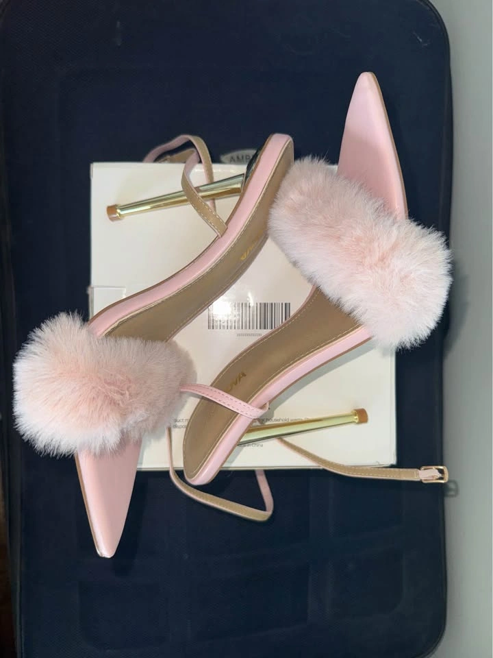 Fashion Nova Faux Fur Pink Pointed Toe Heels US 10 - photo 3