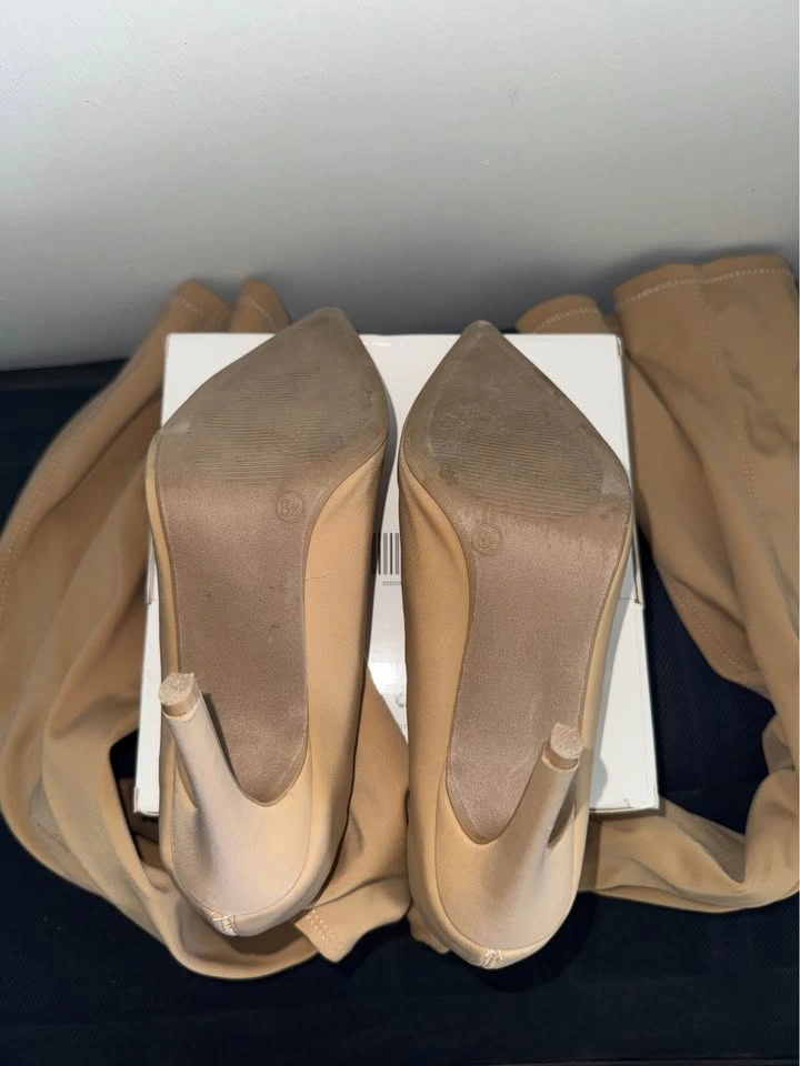 Beige Nude Over The Knee Stiletto Boots Fashion Nova US 8.5 - photo 2
