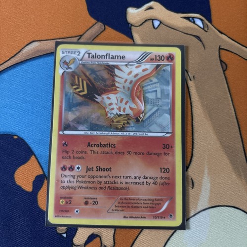 2014 Talonflame 10/119 XY - Phantom Forces Cracked Ice Holo MP - photo 3