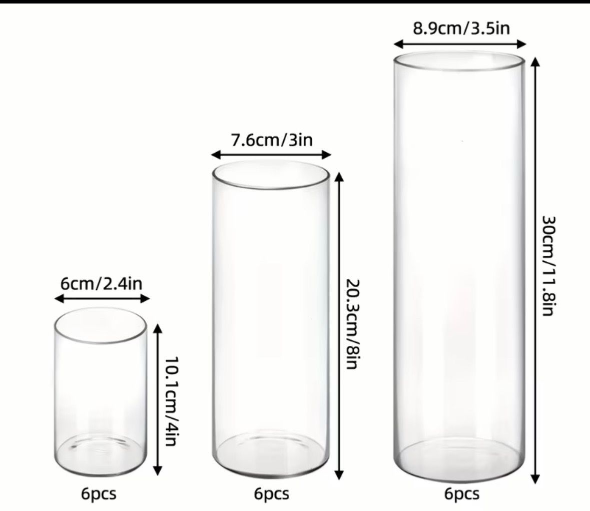 18 Piece Clear Glass Cylinder Vases - photo 2