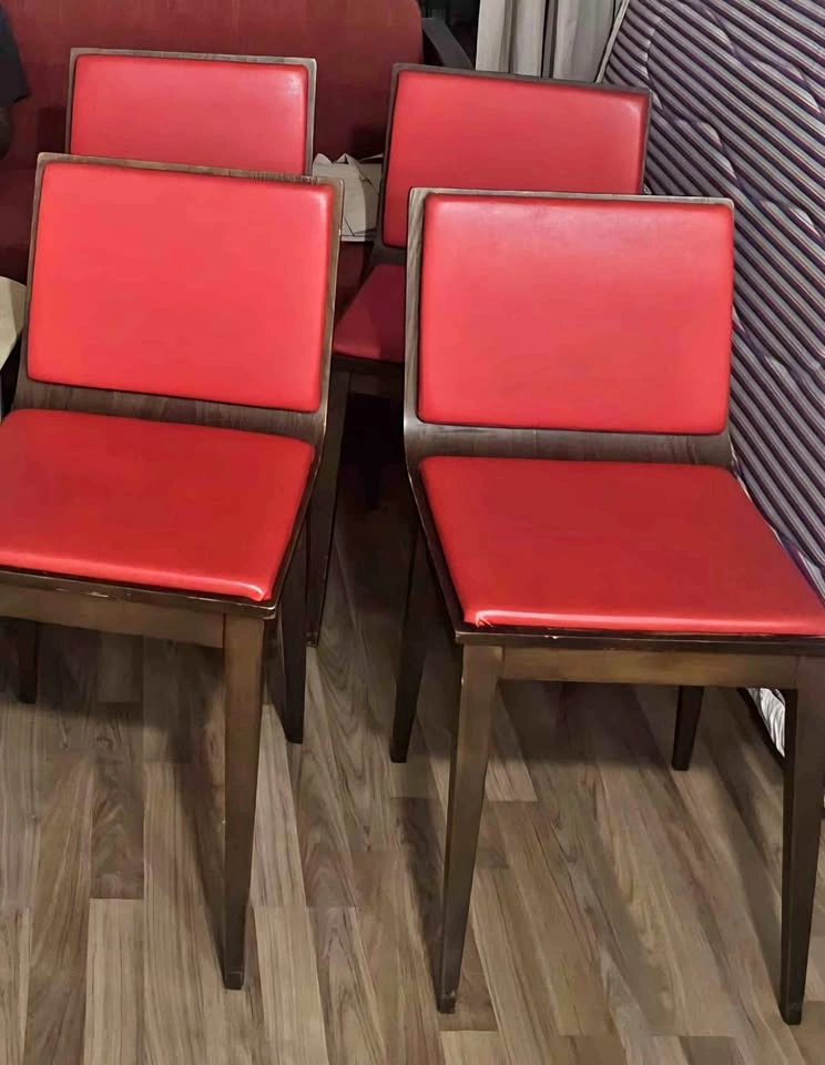 8 Red Vinyl Dining Chair