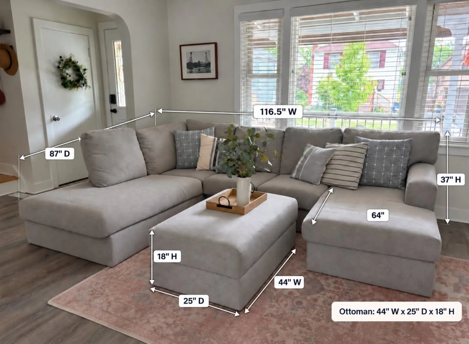 The Brick Montana Sectional + Storage Ottoman, Taupe - photo 4