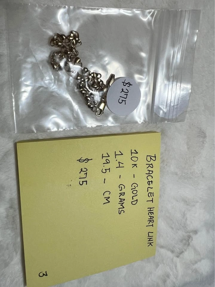 10k Gold Bracelet Heart Link - photo 3