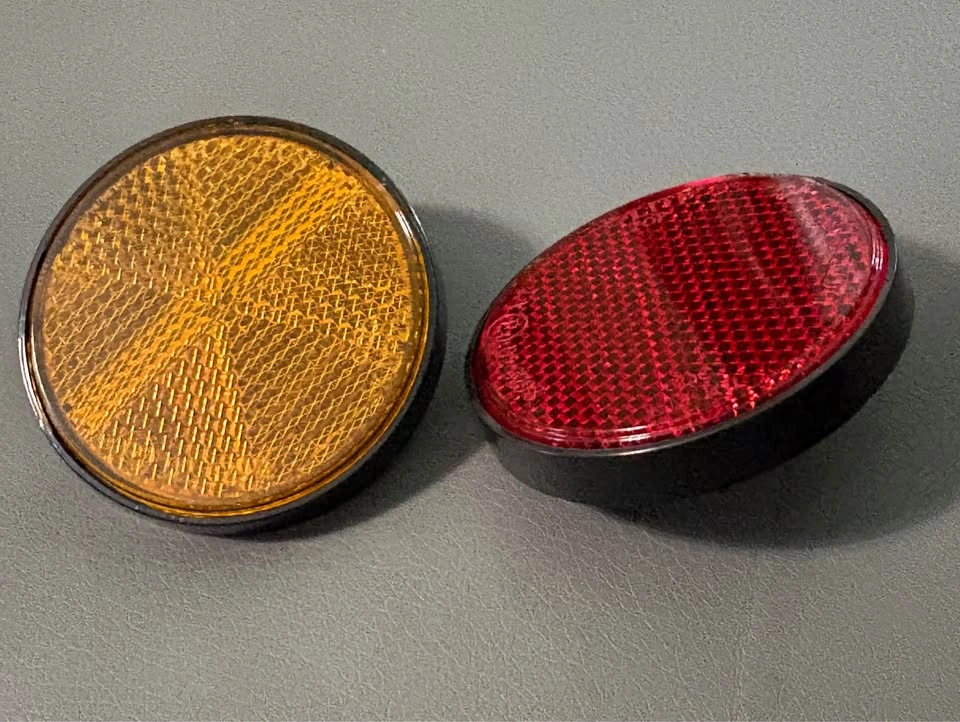 2” Universal Round Bolt-On Reflectors - Red and Amber Pair - photo 3