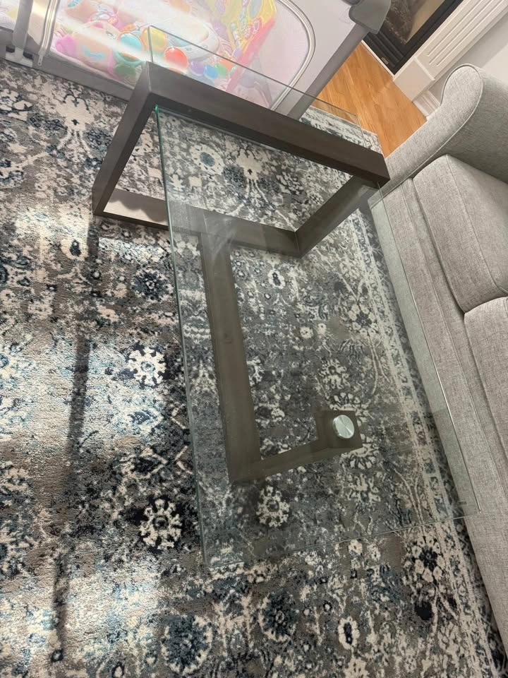 48” Glass and Wood Coffee Table - photo 2