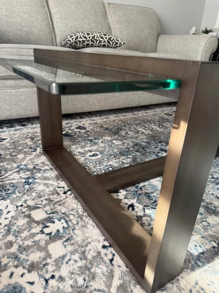 48” Glass and Wood Coffee Table - photo 4