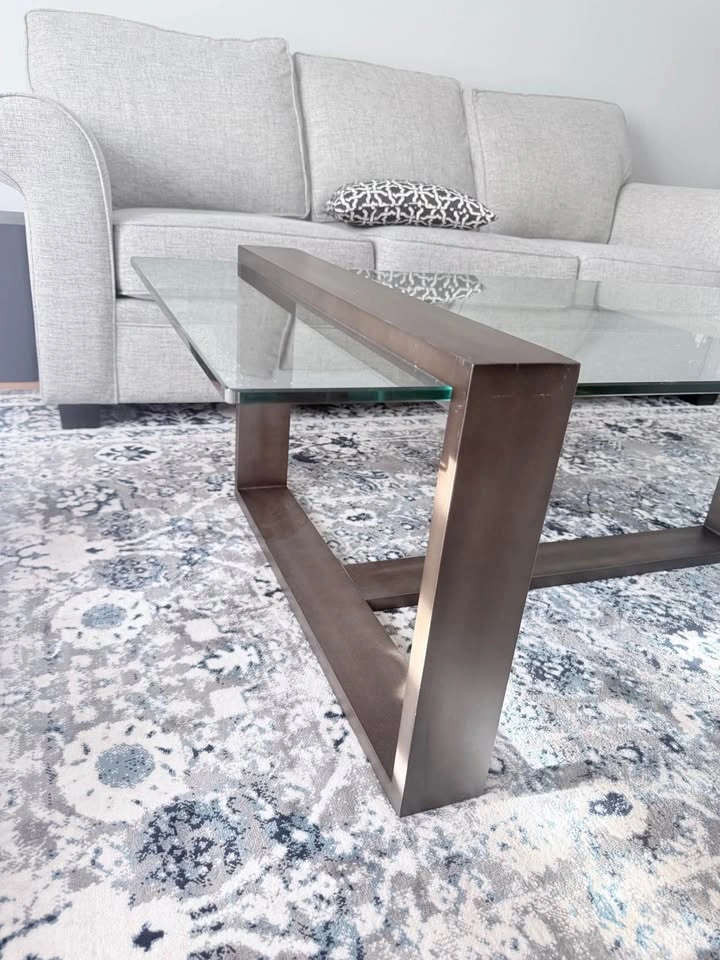 48” Glass and Wood Coffee Table - photo 5