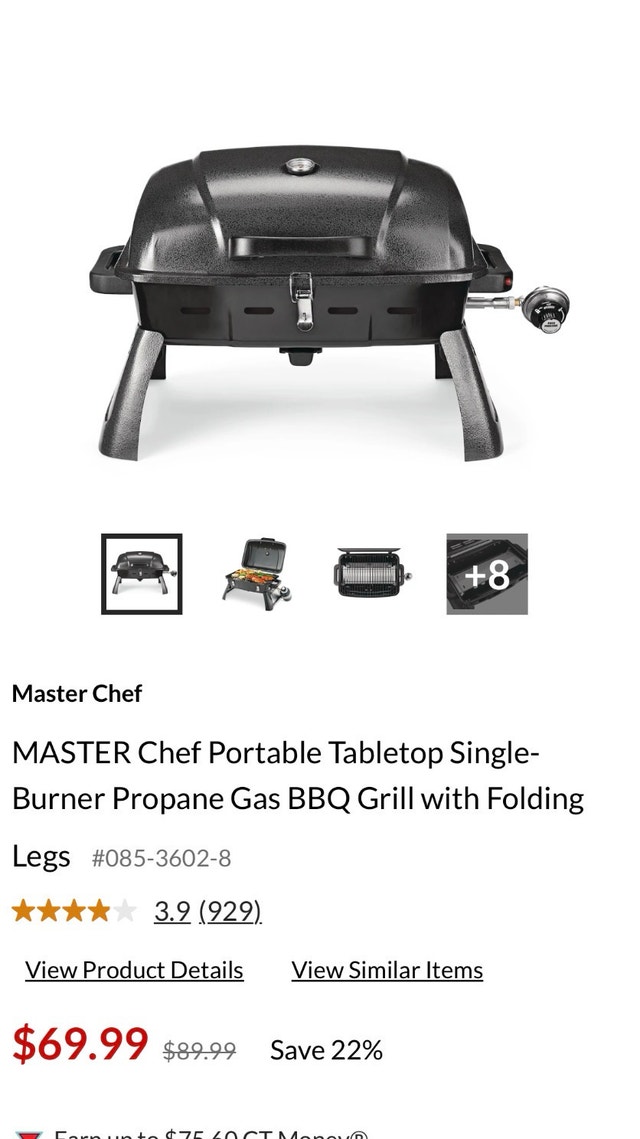 MASTER Chef Portable Propane Gas BBQ Grill with Folding Legs - photo 2