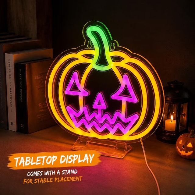 Halloween Pumpkin LED Neon Sign – Wall Hanging & Tabletop Decor - photo 3