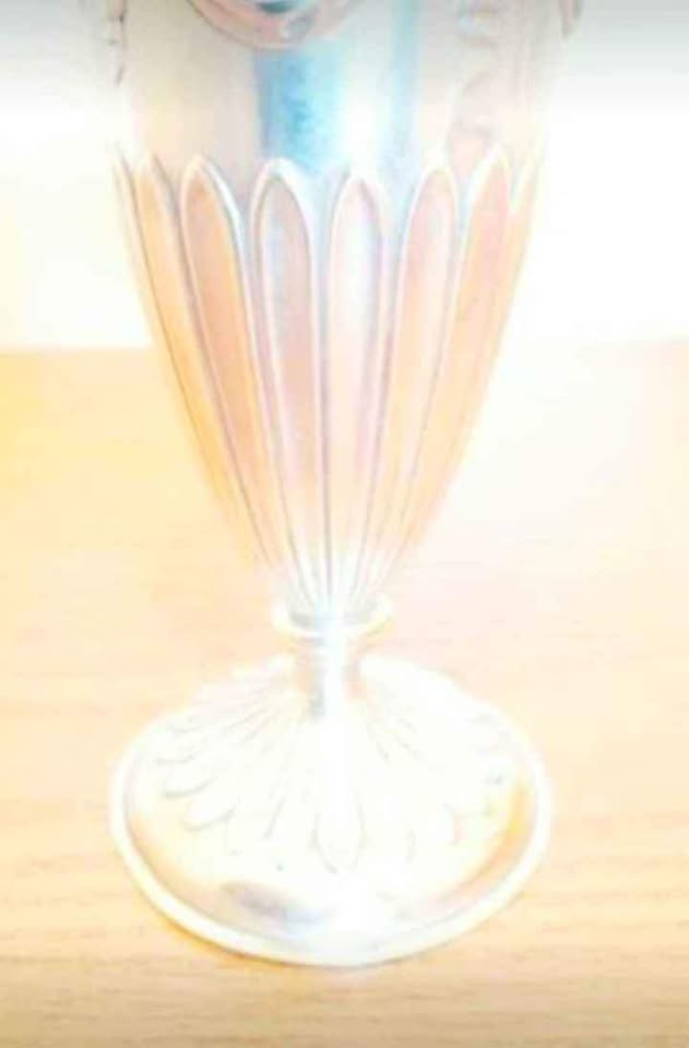Unique Antique Sterling Silver Rare Trumpet Vase - photo 3