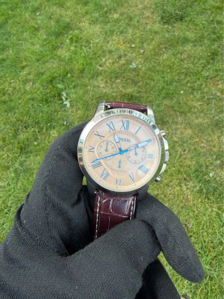 Fossil Chronograph Quartz – Champagne Dial | Brown Leather Strap - photo 2